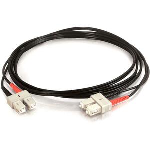 C2G-2m SC-SC 62.5/125 OM1 Duplex Multimode PVC Fiber Optic Cable - Black