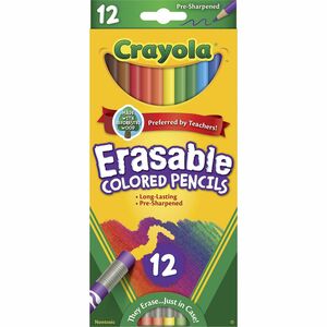 Crayola Erasable Colored Pencils, Assorted - 12 count