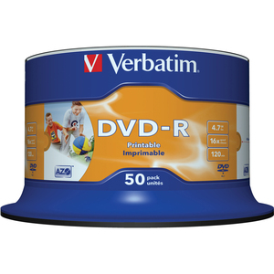 DVD-R Verbatim - Spindle de 50 - 4.5Go - 16x Printable - 43533
