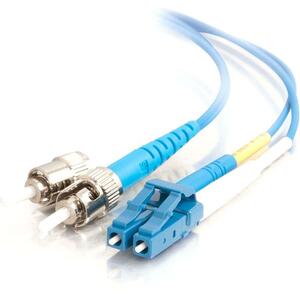 C2G-10m LC-ST 9/125 OS1 Duplex Singlemode PVC Fiber Optic Cable - Blue