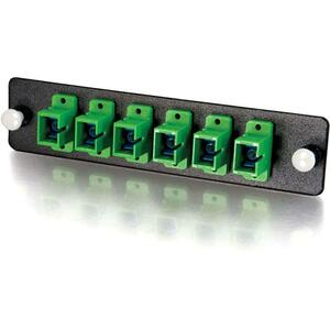 C2G Q-Series 6-Strand, SC, Zirconia Insert, SM, APC, Green SC Adapter Panel