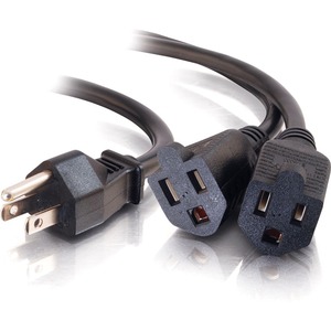 C2G 3ft 16 AWG 1-to-2 Power Cord Splitter (1 NEMA 5-15P to 2 NEMA 5-15R)