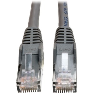 Tripp Lite Cat6 Gigabit Snagless Molded Plenum-Rated (UTP) Ethernet Cable (RJ45 M/M) PoE Gray 100 ft. (30.5 m)
