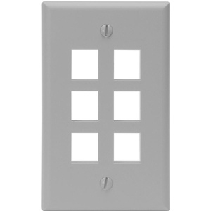 Leviton QuickPort 41080-6GP 6 Socket Faceplate