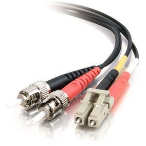 C2G-2m LC-ST 62.5/125 OM1 Duplex Multimode Fiber Optic Cable (Plenum-Rated) - Black