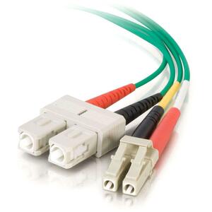 C2G-5m LC-SC 62.5/125 OM1 Duplex Multimode Fiber Optic Cable (Plenum-Rated) - Green