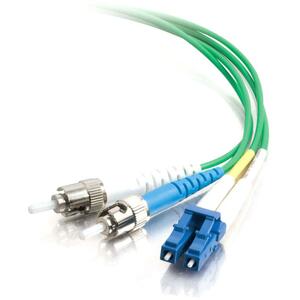 C2G-5m LC-ST 9/125 OS1 Duplex Singlemode PVC Fiber Optic Cable - Green