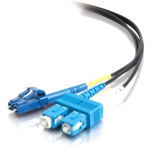 C2G-1m LC-SC 9/125 OS1 Duplex Singlemode PVC Fiber Optic Cable - Black