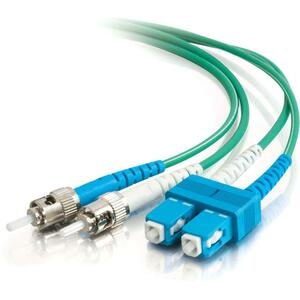 C2G-5m SC-ST 9/125 OS1 Duplex Singlemode Fiber Optic Cable (Plenum-Rated) - Green