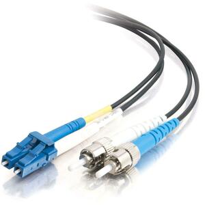 C2G-2m LC-ST 9/125 OS1 Duplex Singlemode Fiber Optic Cable (Plenum-Rated) - Black