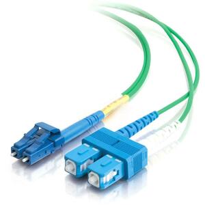 C2G-3m LC-SC 9/125 OS1 Duplex Singlemode PVC Fiber Optic Cable - Green