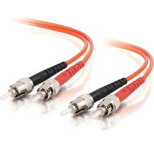 C2G-20m ST-ST 62.5/125 OM1 Duplex Multimode PVC Fiber Optic Cable (LSZH) - Orange