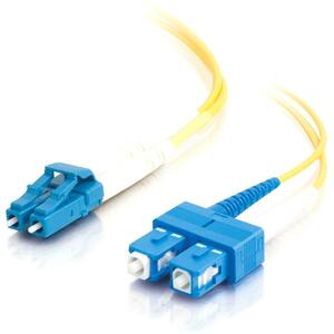 C2G-3m LC-SC 9/125 OS1 Duplex Singlemode PVC Fiber Optic Cable (LSZH) - Yellow
