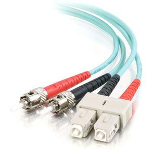 C2G-2m SC-ST 10Gb 50/125 OM3 Duplex Multimode PVC Fiber Optic Cable - Aqua