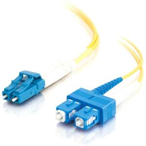 C2G 3m LC-SC 9/125 OS1 Duplex Singlemode PVC Fiber Optic Cable (USA-Made) - Yellow