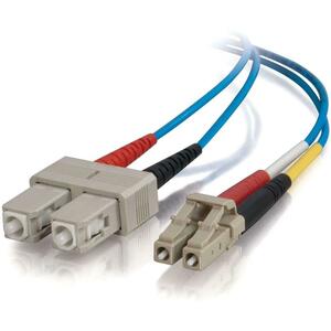 C2G-2m LC-SC 50/125 OM2 Duplex Multimode PVC Fiber Optic Cable - Blue