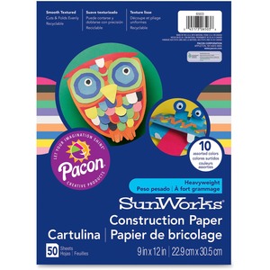 Construction Paper,Smooth Textured,9x12 ,50/PK,Red Orange