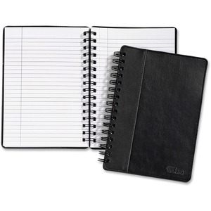 Leaherette Notebook, 8-1/4x5-7/8 , Ruled, Black