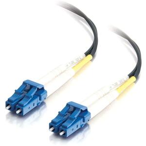 C2G-1m LC-LC 9/125 OS1 Duplex Singlemode PVC Fiber Optic Cable - Black