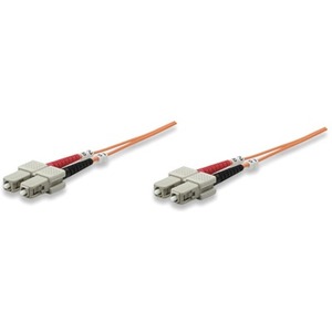 Intellinet Network Solutions Fiber Optic Patch Cable, SC/SC, OM1, 62.5/125, Multimode, Duplex, Orange, 3 ft (1 m)