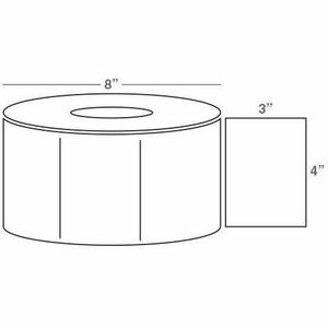 Wasp 4.0" x 3.0" TT labels, 4 rolls, 2000 per roll, 8" OD