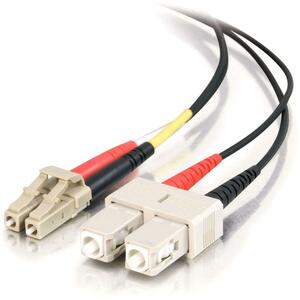 C2G-2m LC-SC 50/125 OM2 Duplex Multimode Fiber Optic Cable (Plenum-Rated) - Black