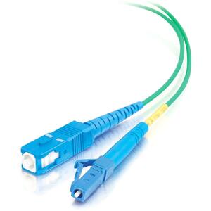 C2G 1m LC-SC 9/125 OS1 Simplex Singlemode PVC Fiber Optic Cable - Green