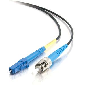 C2G 3m LC-ST 9/125 OS1 Simplex Singlemode Fiber Optic Cable (Plenum-Rated) - Black