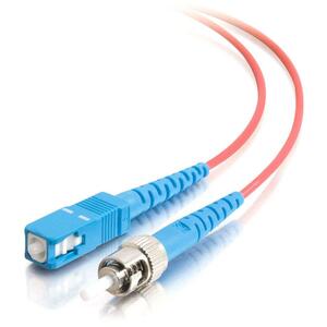 C2G-1m SC-ST 9/125 OS1 Simplex Singlemode Fiber Optic Cable (Plenum-Rated) - Red