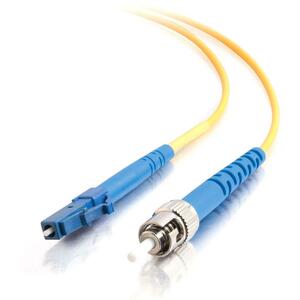 C2G 30m LC-ST 9/125 OS1 Simplex Singlemode PVC Fiber Optic Cable (LSZH) - Yellow