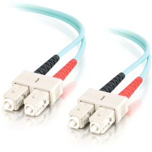 C2G 2m SC-SC 10Gb 50/125 OM3 Duplex Multimode PVC Fiber Optic Cable (USA-Made) - Aqua