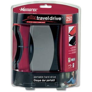 Memorex Ultra TravelDrive 250 GB Hard Drive - 2.5" External - Charcoal Gray