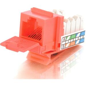 C2G 90° Cat5E RJ45 UTP Keystone Jack - Red