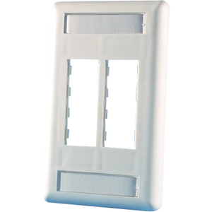 Ortronics TracJack Faceplate, Four-Port (Single Gang), Plastic