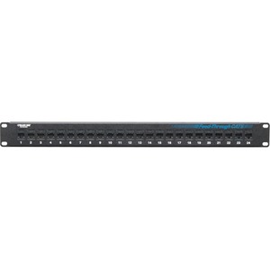 Black Box CAT6 Patch Panel - Feed-Through, 1U, Unshielded, 24-Port