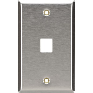 Black Box Keystone Wallplate - Stainless Steel, Single-Gang, 1-Port