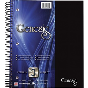 Wirebound Notebook,3-Sub,College Ruled,150/Shts,9x11 ,Asst.