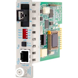 iConverter T1/E1 Single-Fiber Media Converter RJ48 SC Single-mode 20km BiDi Module