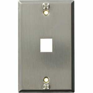 Leviton QuickPort Telephone Wall Jack, Stainless Steel