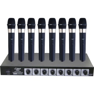 Pyle 8 Mic Professional Handheld VHF Wireless Microphone System