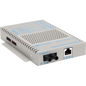 OmniConverter 10/100 PoE Ethernet Fiber Media Converter Switch RJ45 ST Multimode 5km