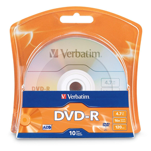 Verbatim DVD Recordable Media - DVD-R - 16x - 4.70 GB - 10 Pack Blister Pack