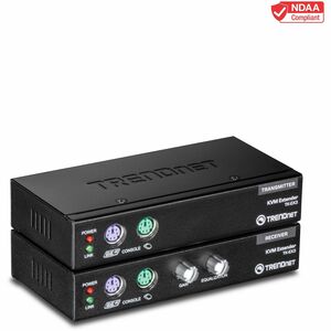 TRENDnet KVM Extension Kit, Extend Keyboard/Video/Mouse Controls, up to 150 Meters (490 ft.), Hot-Keys, PS/2, VGA, USB Type A, Windows/Linux/Mac/Sun Solaris/DOS, TK-EX3