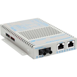 OmniConverter 10/100 PoE Ethernet Fiber Media Converter Switch RJ45 ST Multimode 5km Wide Temp