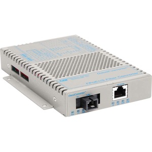 OmniConverter 10/100 PoE+ Ethernet Single-Fiber Media Converter Switch RJ45 SC Single-Mode BiDi 20km