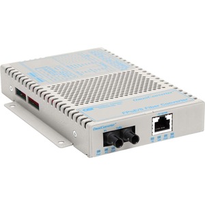 OmniConverter 10/100 PoE Ethernet Fiber Media Converter Switch RJ45 ST Multimode 5km Wide Temp