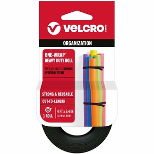 VELCRO® Brand ONE-WRAP® Roll 4ft x 3/4in Roll Black