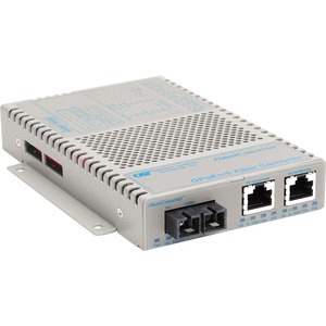 OmniConverter 10/100/1000 PoE+ Gigabit Ethernet Fiber Media Converter Switch RJ45 SC Multimode 550m Wide Temp