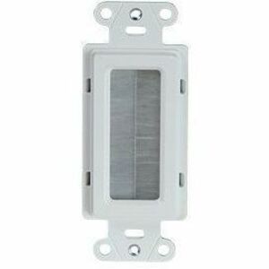 On-Q Cable Access Strap, White, HDMI, Coaxial, Cat5e / Cat6 Access Wall Plate