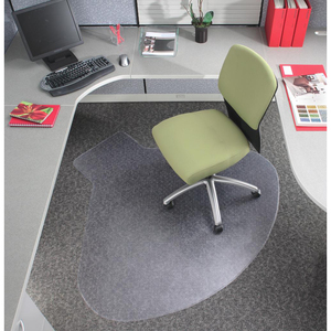 Deflecto DuraMat L-Shaped Medium Pile Chair Mat With Lip